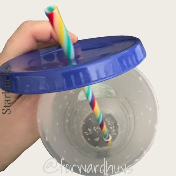 Starbucks Clear Confetti Cold Beverage 24 Ounce Tumbler with Rainbow Straw - Picture 5 of 8